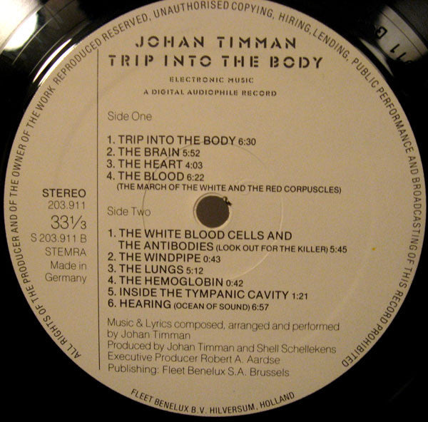 Johan Timman : Trip Into The Body (LP, Album, Gat)