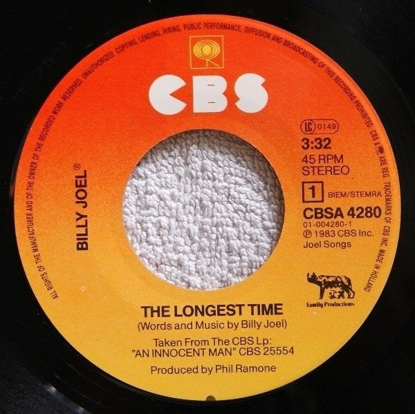 Billy Joel : The Longest Time (7", Single)
