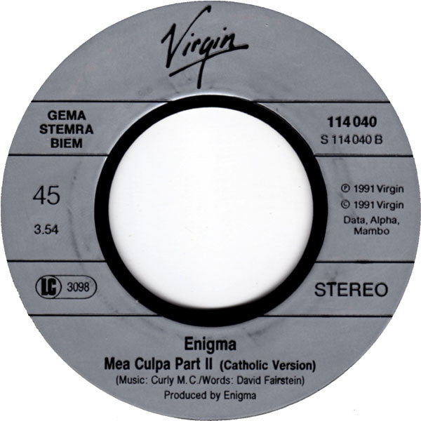 Enigma : Mea Culpa Part II (7", Single)