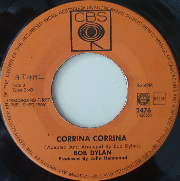 Bob Dylan : Mixed Up Confusion / Corrina, Corrina (7", Single)