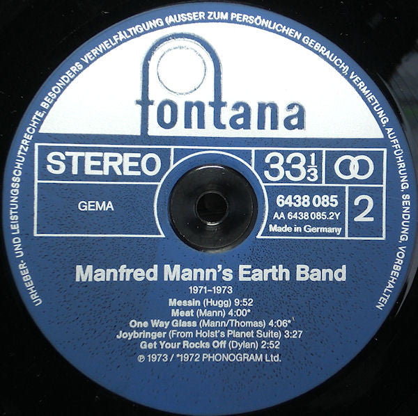 Manfred Mann's Earth Band : 1971 - 1973 (LP, Comp, Inj)
