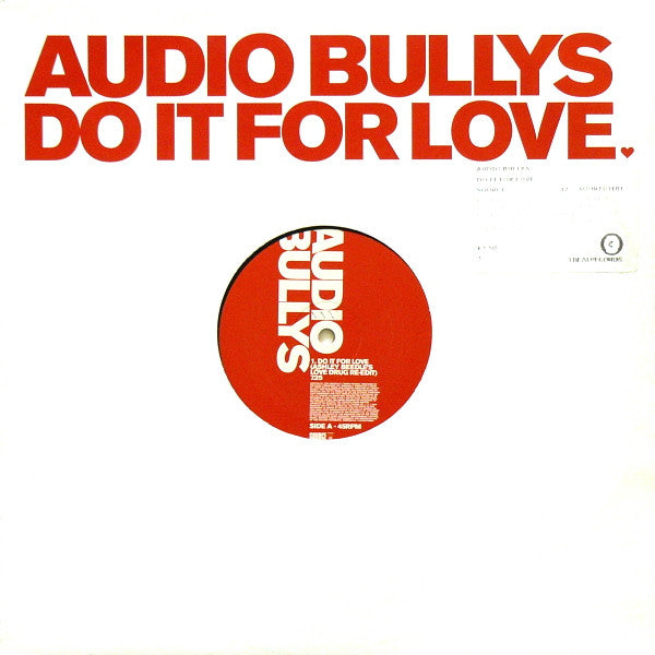 Audio Bullys : Do It For Love (12", Promo, Red)