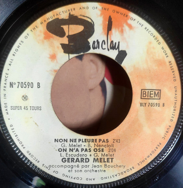 Gérard Melet : Oui Je M'en Vais (Bleu Bleu) (7", EP)