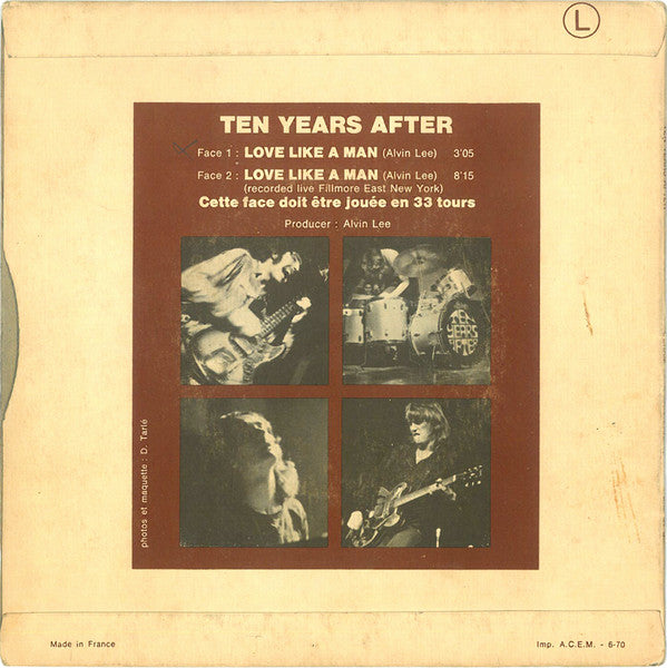 Ten Years After : Love Like A Man (7", Single)