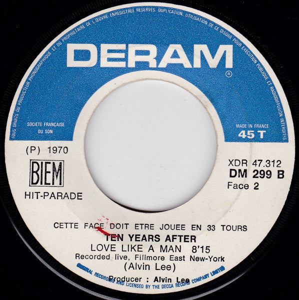 Ten Years After : Love Like A Man (7", Single)