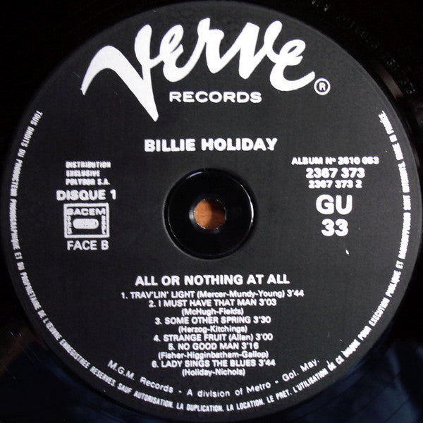 Billie Holiday : All Or Nothing At All (2xLP, Comp, Gat)
