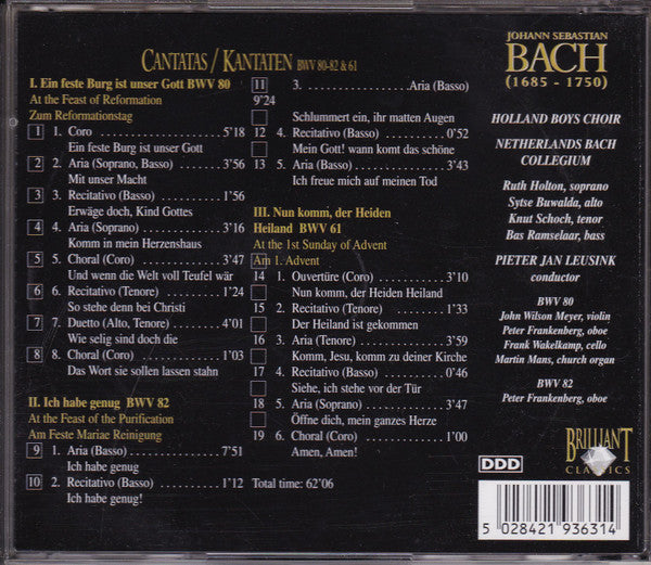 Johann Sebastian Bach : Cantatas Vol. I / Kantaten Vol. I (5xCD, Album + Box)