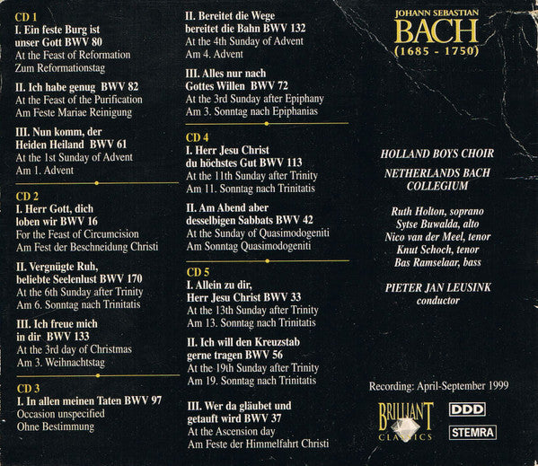 Johann Sebastian Bach : Cantatas Vol. I / Kantaten Vol. I (5xCD, Album + Box)