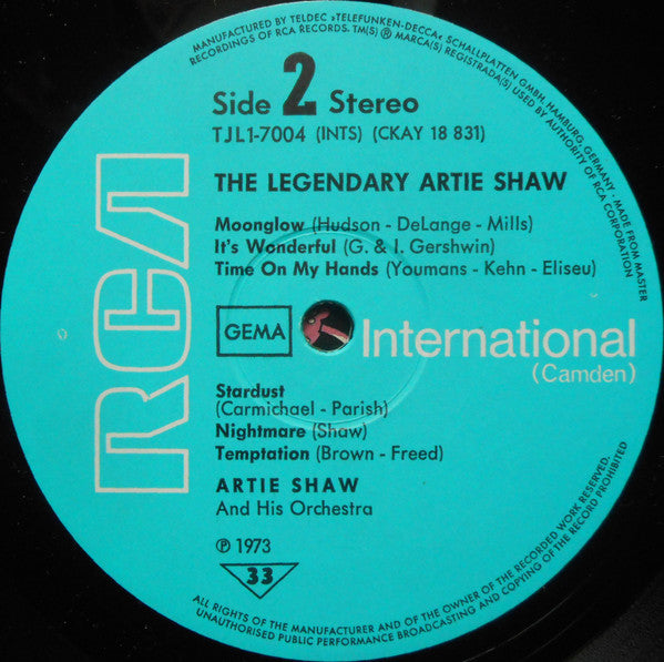 Artie Shaw And His Orchestra : The Legendary Artie Shaw (LP, Comp)