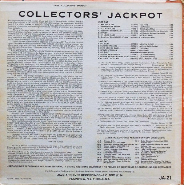 Various : Collectors' Jackpot (LP, Comp, Mono)