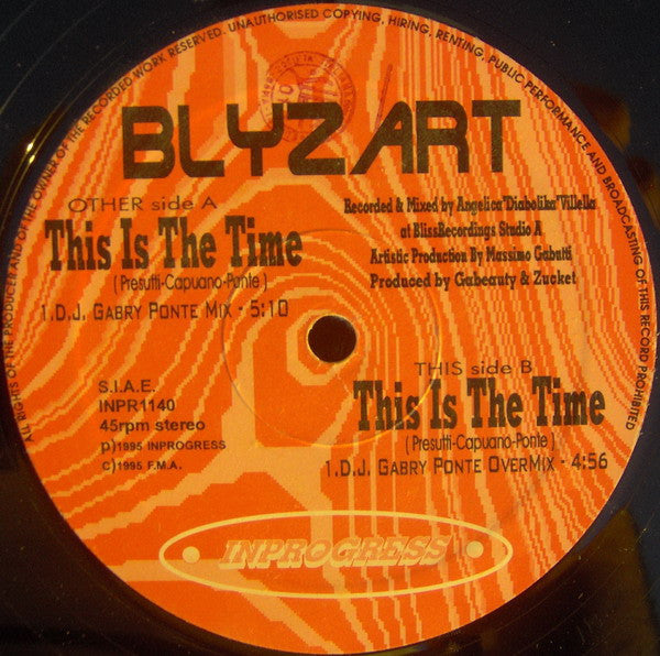 Blyzart : This Is The Time (12")