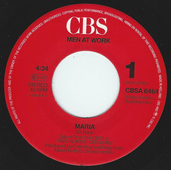 Men At Work : Maria (7", Single)