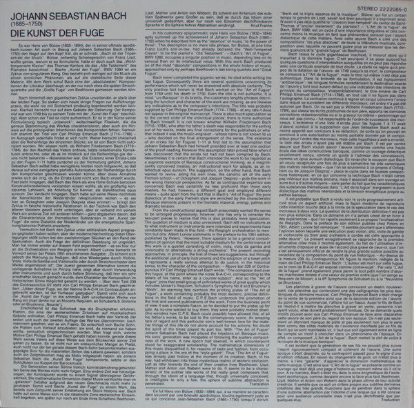 J.S.Bach* - Mitglieder des Collegium Aureum* : Die Kunst Der Fuge (2xLP, Album, Gat)