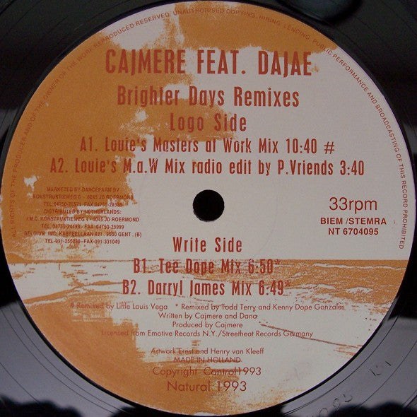 Cajmere : Brighter Days (Remixes) (2x12")