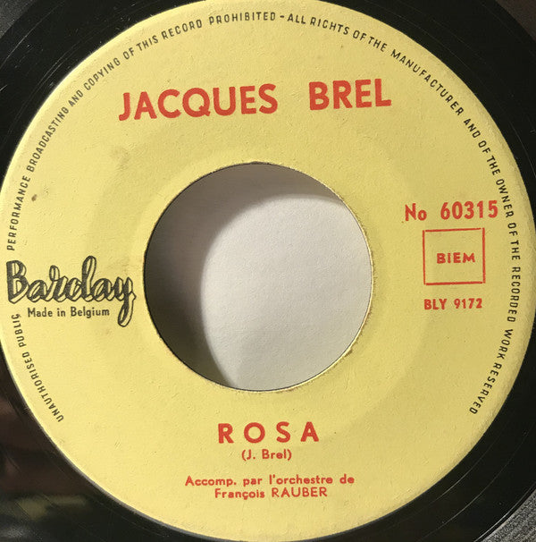 Jacques Brel : Rosa / Une Ile (7", Single, Gen)