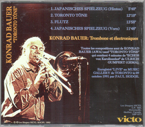 Conrad Bauer : Toronto Töne (CD, Album)