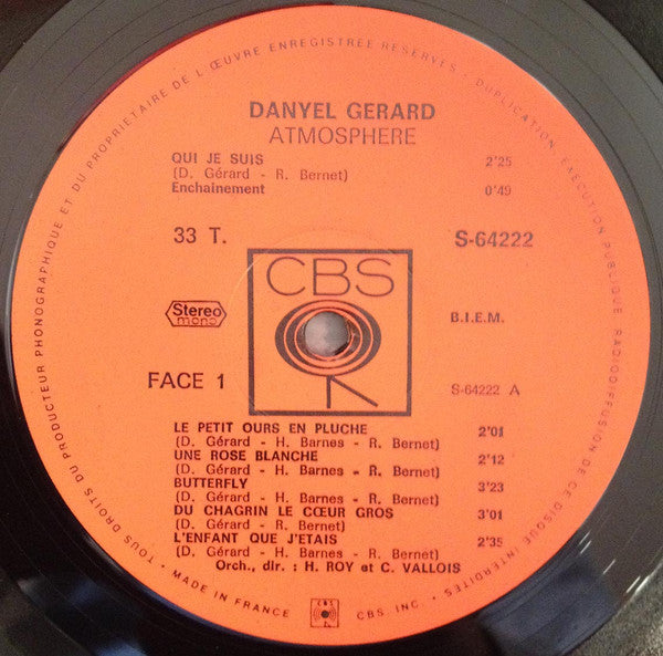 Danyel Gérard : Atmosphère (LP, Album, Gat)
