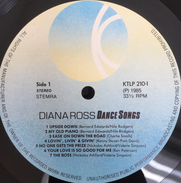 Diana Ross : Dance Songs (LP, Album, Comp)