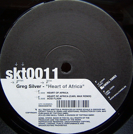 Greg Silver : Heart Of Africa (12")