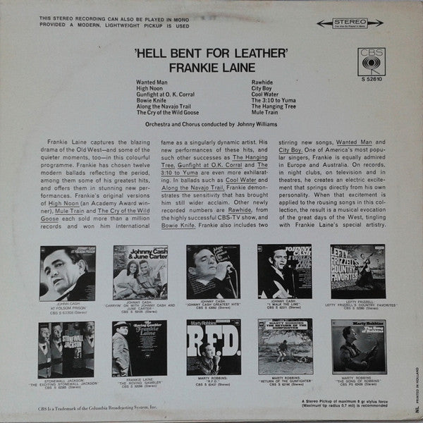 Frankie Laine : Hell Bent For Leather! (LP, Album)