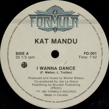 Kat Mandu : I Wanna Dance (12")