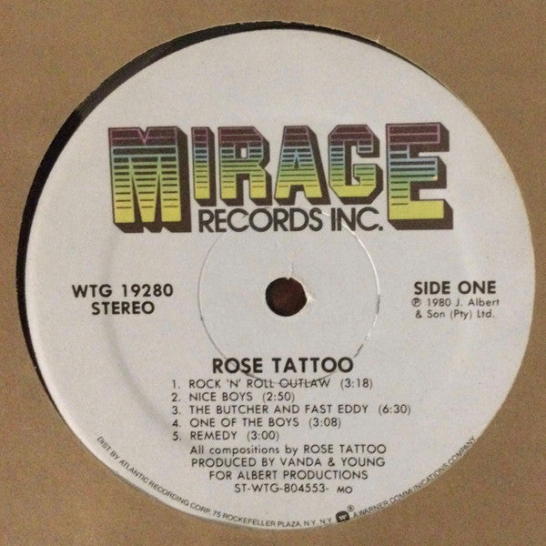 Rose Tattoo : Rose Tattoo (LP, Album, Mon)