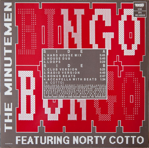 The Minutemen Featuring Norty Cotto : Bingo Bongo (12")