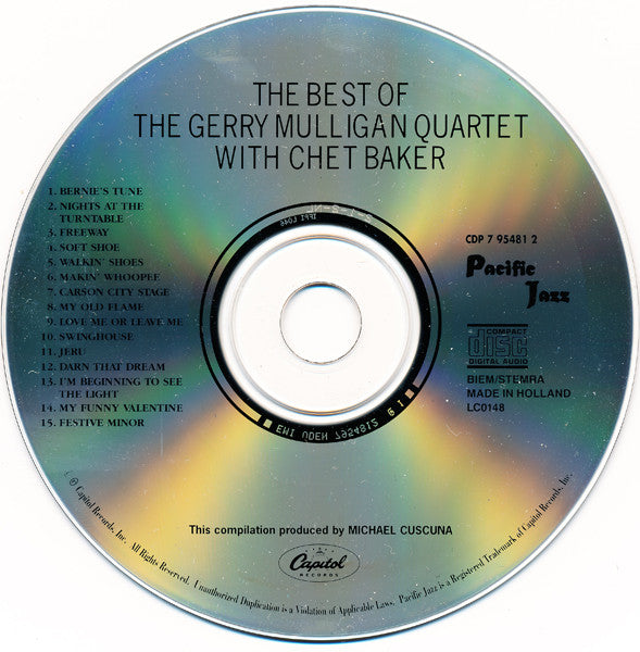 Gerry Mulligan / Chet Baker : The Best Of The Gerry Mulligan Quartet With Chet Baker (CD, Comp)