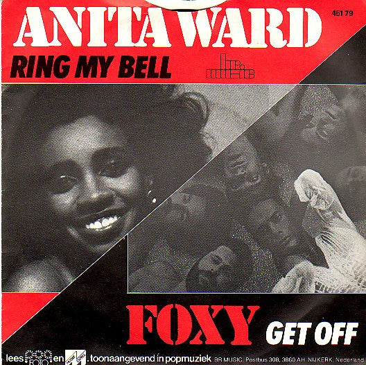 Anita Ward / Foxy : Ring My Bell / Get Off (7", Single, Red)
