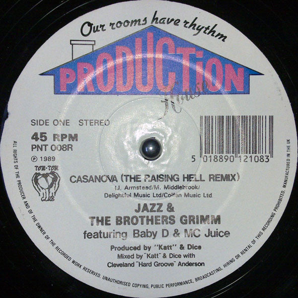 Jazz & The Brothers Grimm Featuring Baby D & MC Juice : Casanova (The Raising Hell Remix) (12")