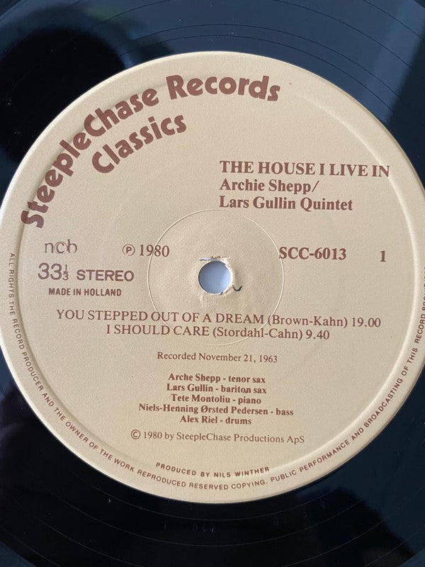 Archie Shepp/Lars Gullin Quintet : The House I Live In (LP, Album)