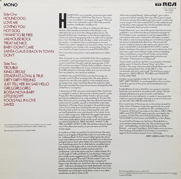 Elvis Presley : Elvis Presley Sings Leiber & Stoller (LP, Comp, Mono)