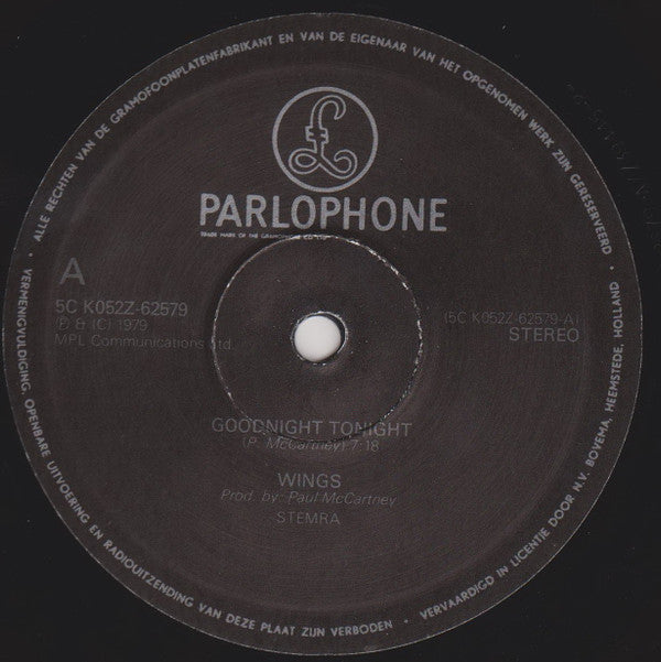 Wings (2) : Goodnight Tonight (12", Single)