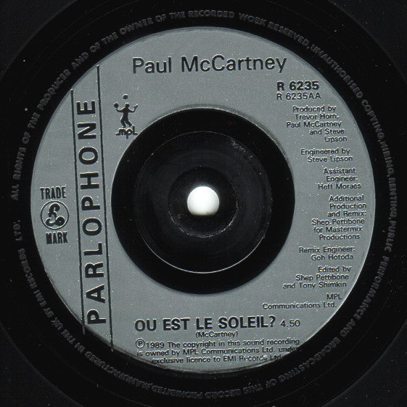 Paul McCartney : Figure Of Eight / Ou Est Le Soleil? (7", Single, Sil)