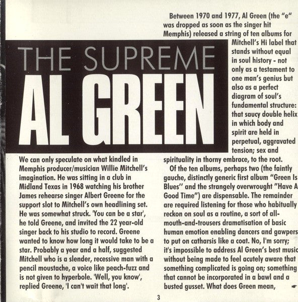 Al Green : The Supreme Al Green (CD, Comp)
