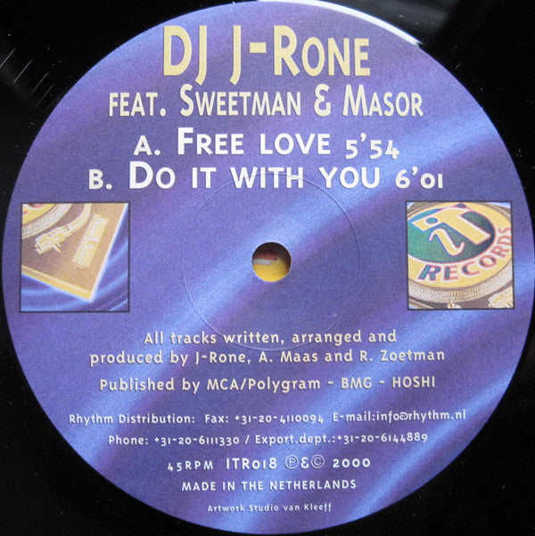 DJ J-Rone Feat. Sweetman & Masor : Free Love (12")