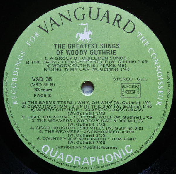 Various : The Greatest Songs Of Woody Guthrie (2xLP, Comp, Gat)
