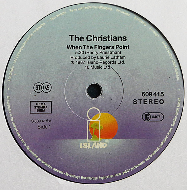 The Christians : When The Fingers Point (12", Maxi)