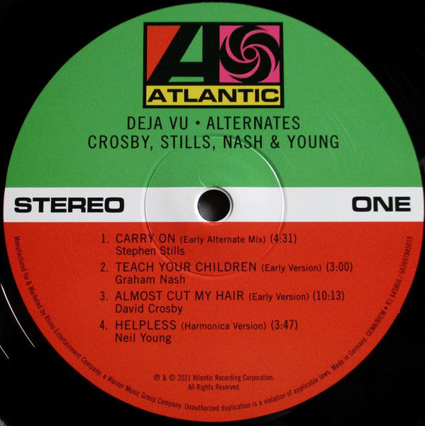 Crosby, Stills, Nash & Young, Dallas Taylor & Greg Reeves : Déjà Vu (Alternates) (LP, Album, RSD, Ltd, 180)