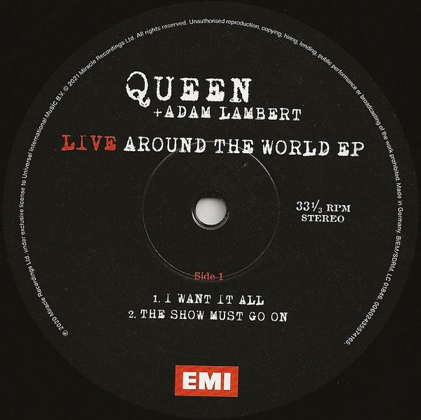 Queen + Adam Lambert : Live Around The World EP (12", EP, RSD, Ltd)