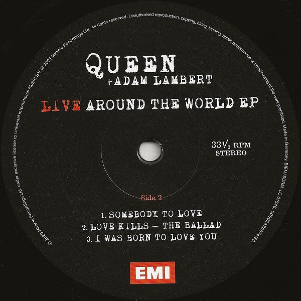Queen + Adam Lambert : Live Around The World EP (12", EP, RSD, Ltd)