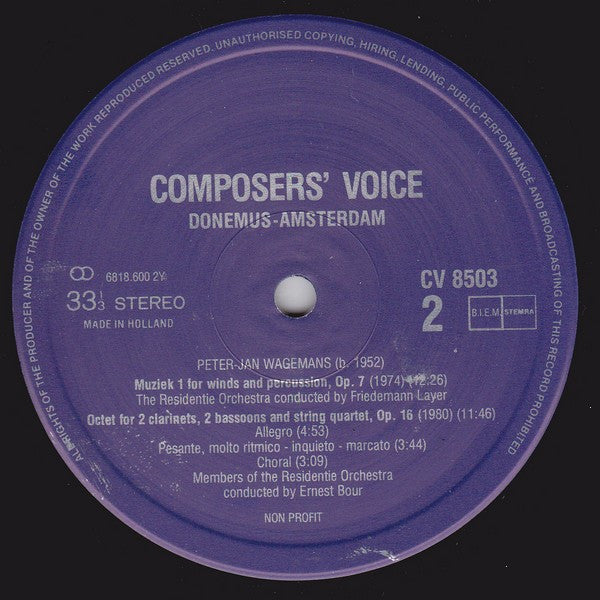 Peter-Jan Wagemans : Romance - Muziek 1 - Octet (LP)