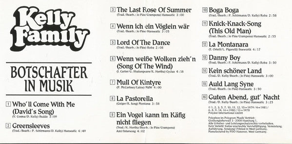 The Kelly Family : Botschafter In Musik (CD, Comp, RE, RP)