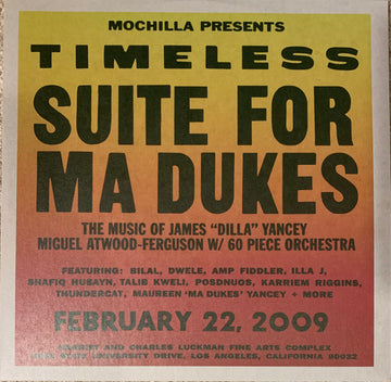 Miguel Atwood-Ferguson : Mochilla Presents Timeless: Suite For Ma Dukes - The Music Of James "J Dilla" Yancey (2xLP, Album, RSD, Ltd, RE)