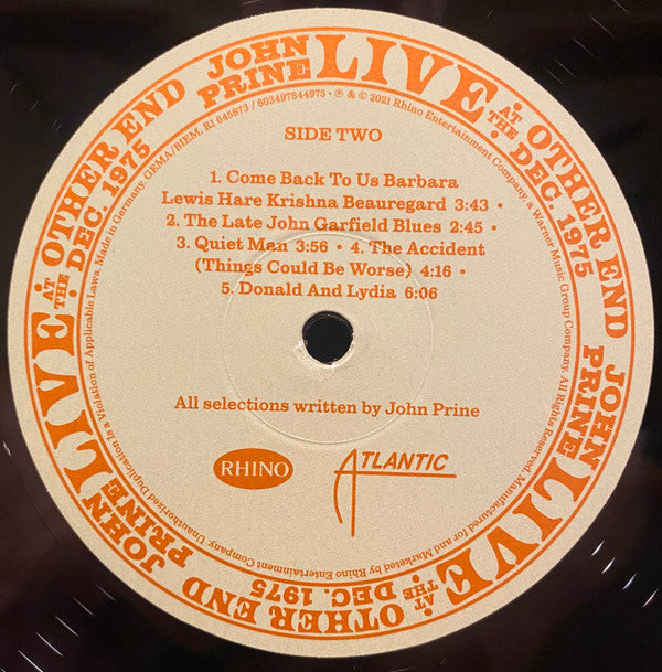 John Prine : Live At The Other End Dec. 1975 (4xLP, 180 + Box, Album, RSD, Ltd, Num)