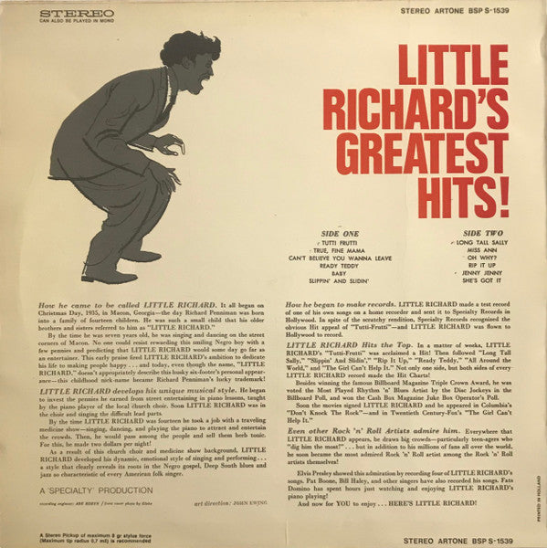 Little Richard : Little Richard's Greatest Hits (LP, Comp, RE)