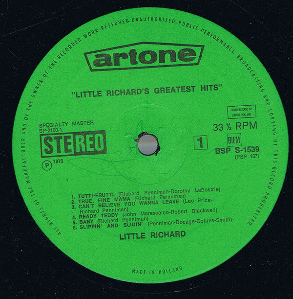 Little Richard : Little Richard's Greatest Hits (LP, Comp, RE)