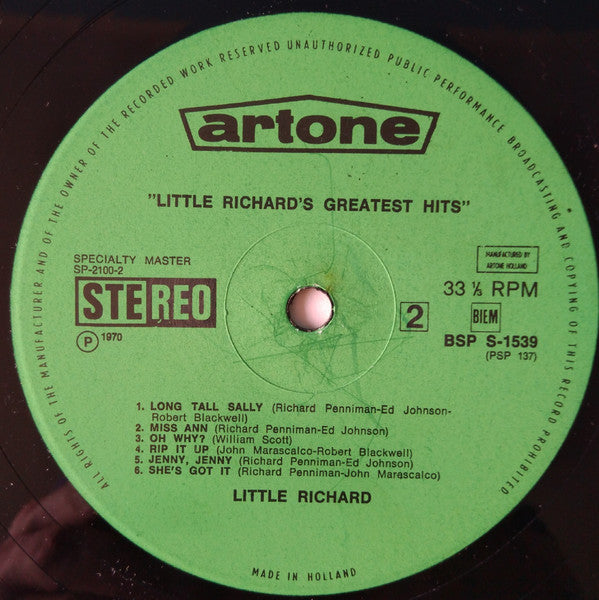 Little Richard : Little Richard's Greatest Hits (LP, Comp, RE)