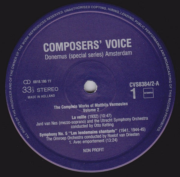 Matthijs Vermeulen : The Complete Works Of Matthijs Vermeulen - Volume II (2xLP)