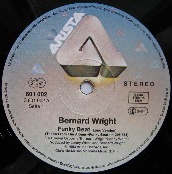 Bernard Wright : Funky Beat (12", Maxi)